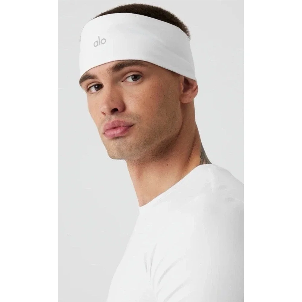Alo Yoga Performance Conquer Headband Unisex One Size White NWT